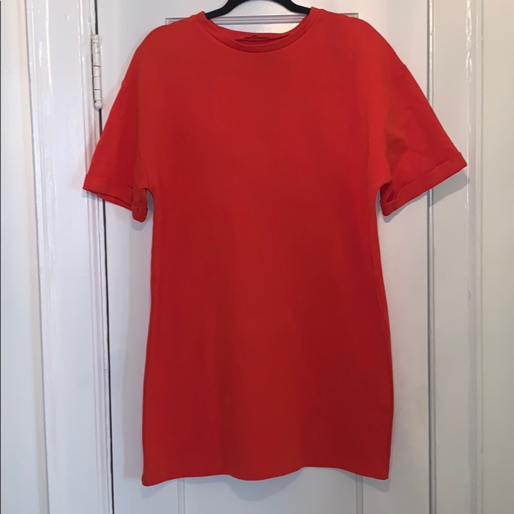 Orange Sweatshirt T-Shirt Dress/Tunic